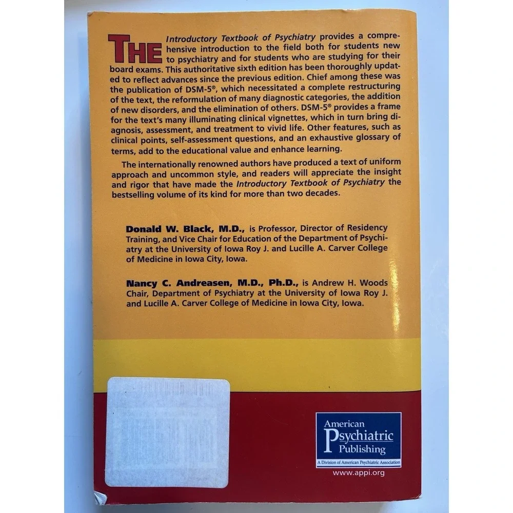 Introductory Textbook of Psychiatry by Nancy Andreasen Donald Black 6th Ed
